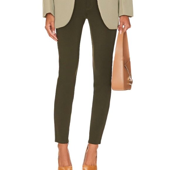 NWT Pistola Kendall High Rise Skinny Scuba W/Ankle Zippers-Forest Green SZ 27 - Picture 2 of 5